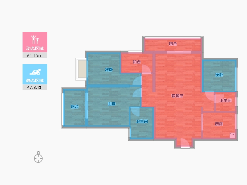 江苏省-常州市-紫韵香庭花园二期-97.35-户型库-动静分区