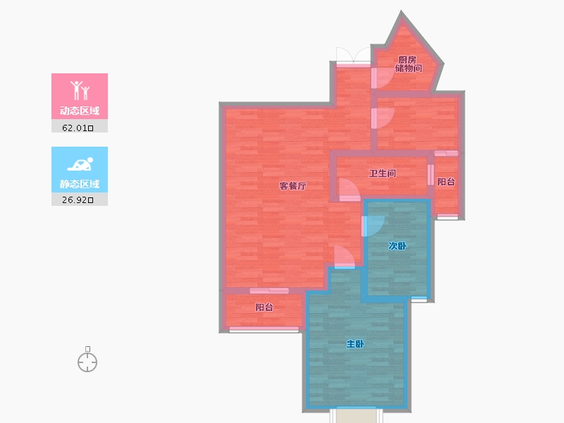 北京-北京市-万科星园-78.25-户型库-动静分区