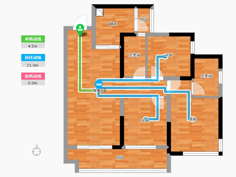 四川省-成都市-金科博翠天宸-76.54-户型库-动静线