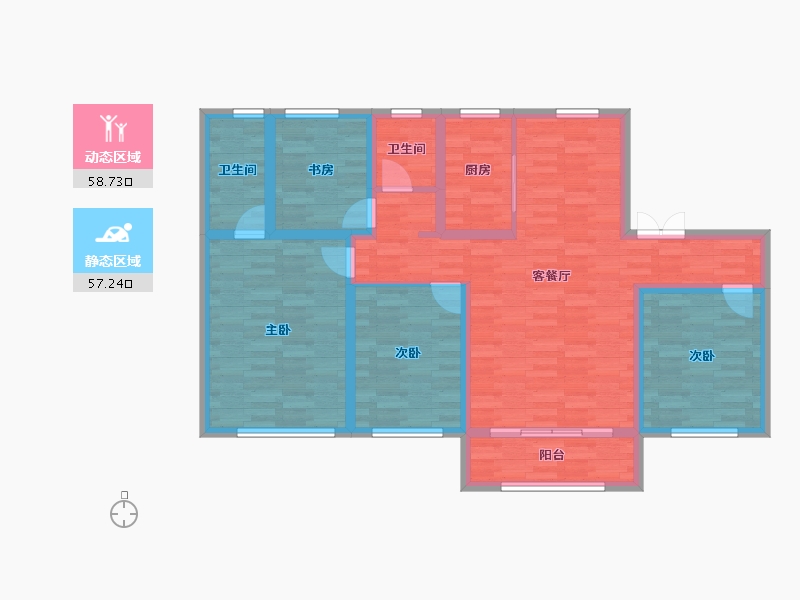 甘肃省-张掖市-爱琴海-102.16-户型库-动静分区