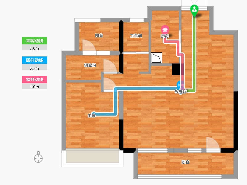 宁夏回族自治区-银川市-绿地21城-73.35-户型库-动静线