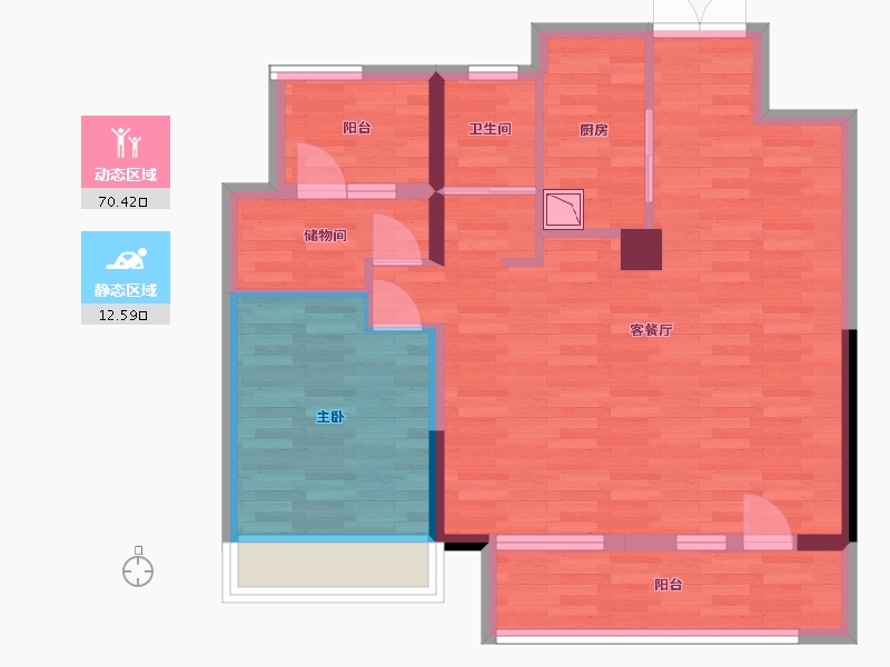 宁夏回族自治区-银川市-绿地21城-73.35-户型库-动静分区