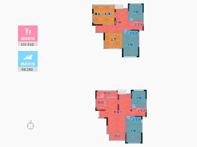 四川省-南充市-翡翠城-184.81-户型库-动静分区