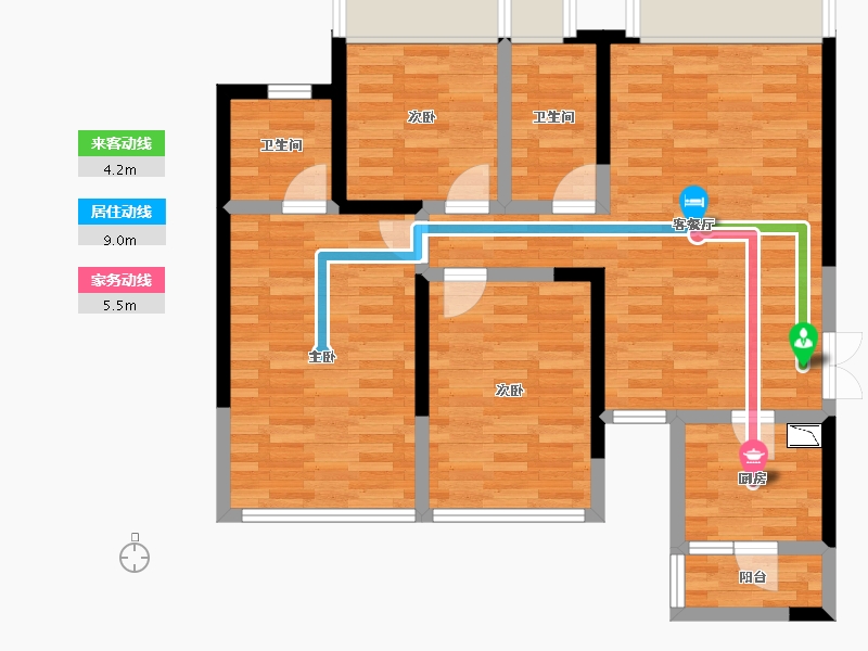 四川省-成都市-光华壹号花园-84.45-户型库-动静线