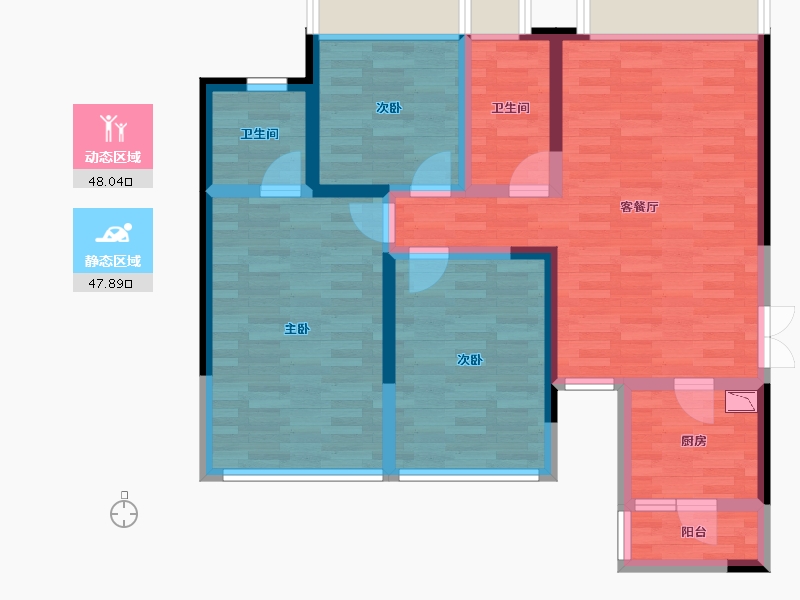 四川省-成都市-光华壹号花园-84.45-户型库-动静分区