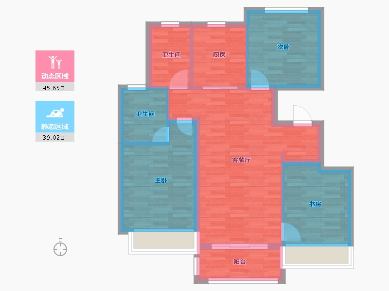 江苏省-南京市-文澜府-75.04-户型库-动静分区