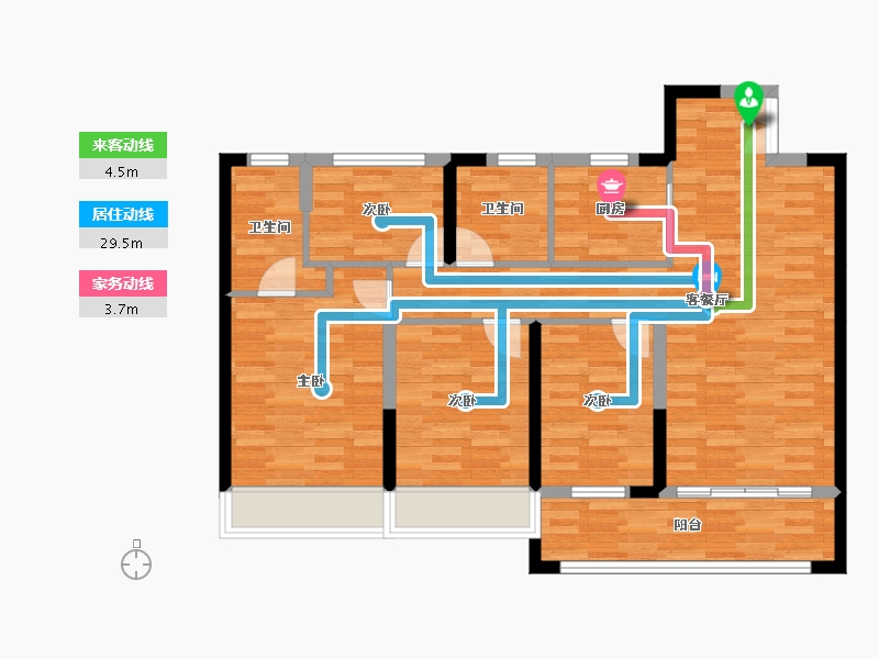 浙江省-温州市-公元里-90.52-户型库-动静线