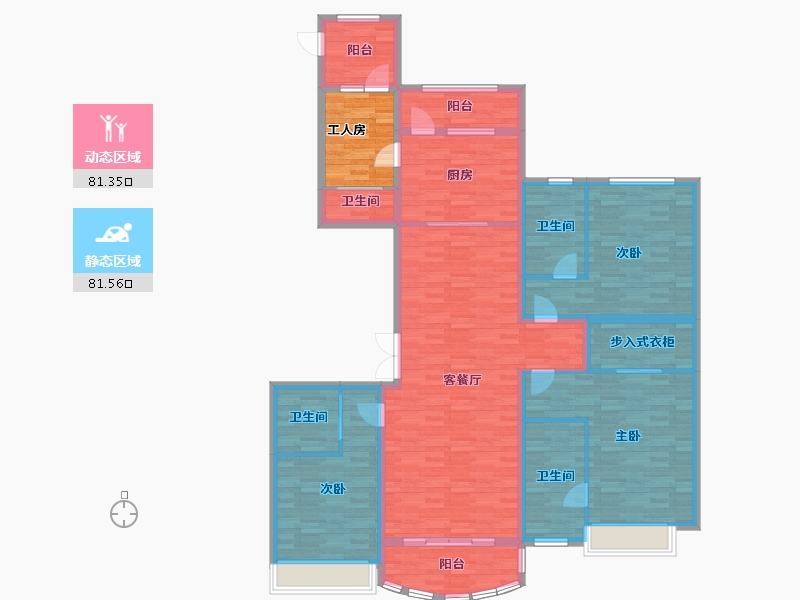 辽宁省-沈阳市-星河湾-154.42-户型库-动静分区