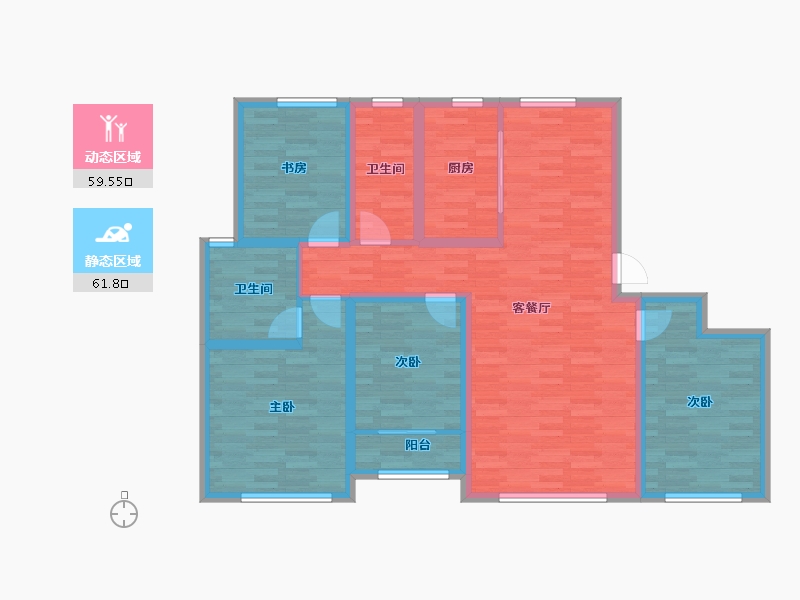 山东省-济宁市-融创济宁府-108.08-户型库-动静分区