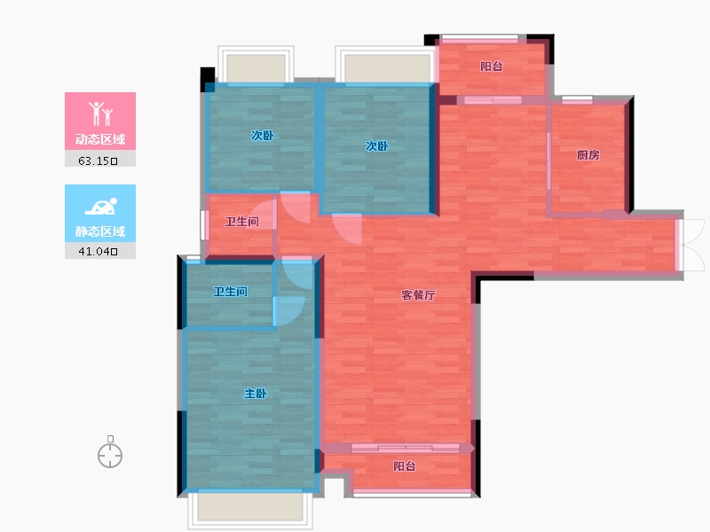 湖北省-黄冈市-大中华购物广场-93.13-户型库-动静分区