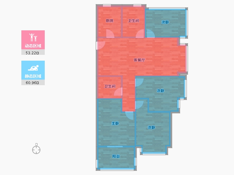 浙江省-杭州市-远洋香奈-104.28-户型库-动静分区