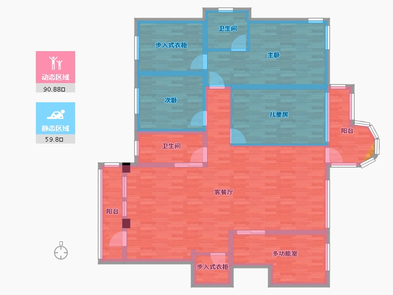 浙江省-绍兴市-新新-135.15-户型库-动静分区