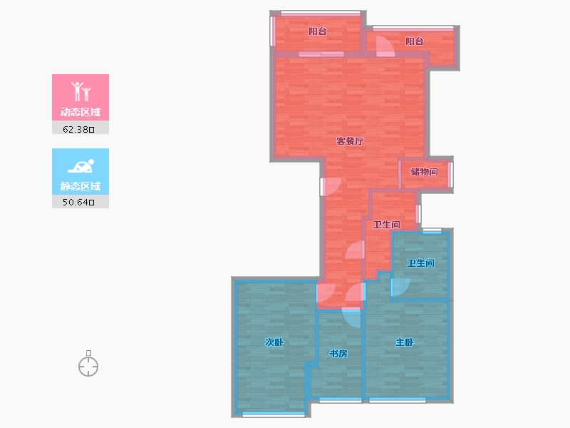 浙江省-温州市-江宁锦苑-101.65-户型库-动静分区