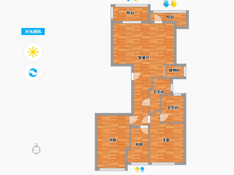 浙江省-温州市-江宁锦苑-101.65-户型库-采光通风