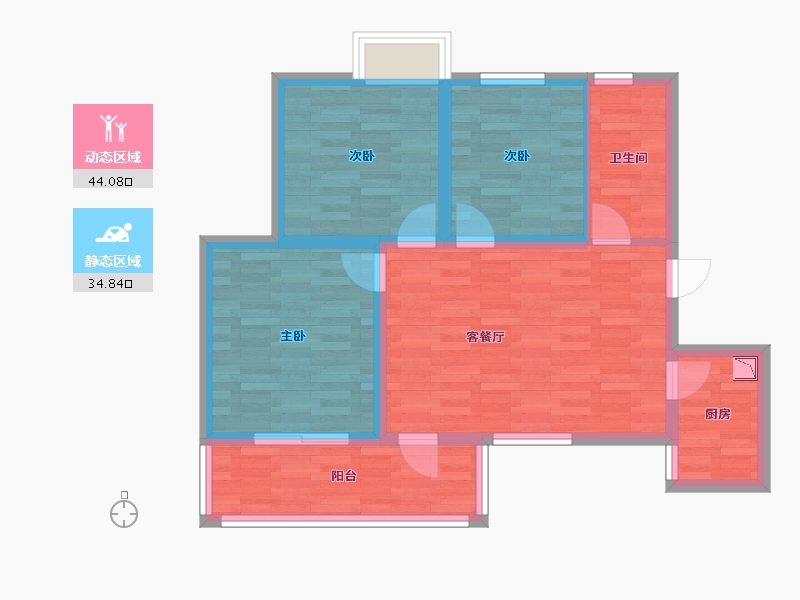 湖北省-仙桃市-现代・森林国际城-70.00-户型库-动静分区