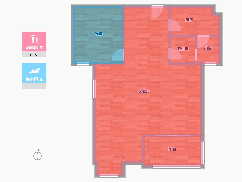 湖北省-武汉市-兴华尚都国际-77.31-户型库-动静分区