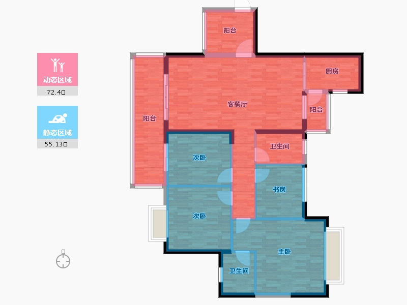 广西壮族自治区-防城港市-荣顾购物公园翡翠园三期-115.01-户型库-动静分区