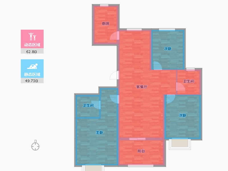 浙江省-金华市-红椿名都-101.11-户型库-动静分区