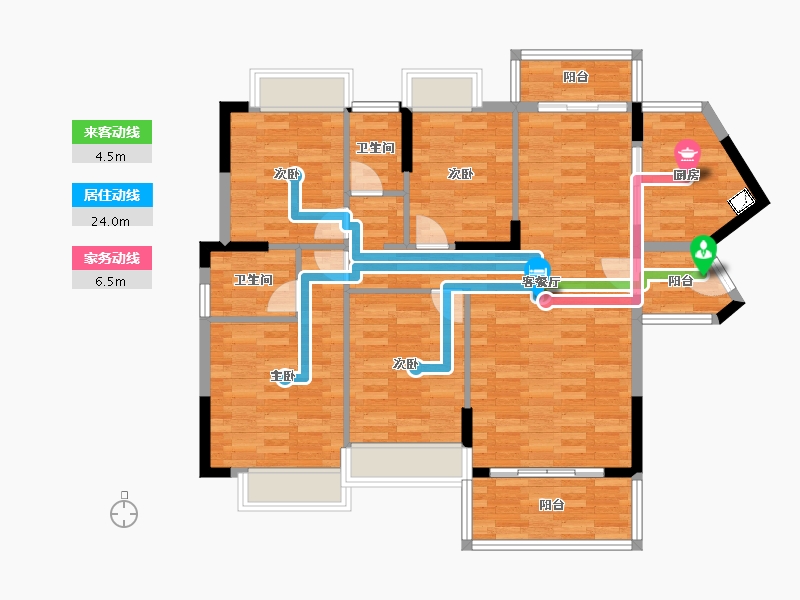 广东省-河源市-华南城十里东岸四期・绿卡-105.40-户型库-动静线