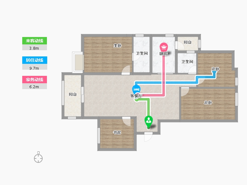 云南省-昆明市-俊发时代俊园-116.80-户型库-动静线