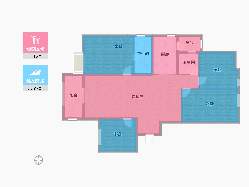 云南省-昆明市-俊发时代俊园-116.80-户型库-动静分区