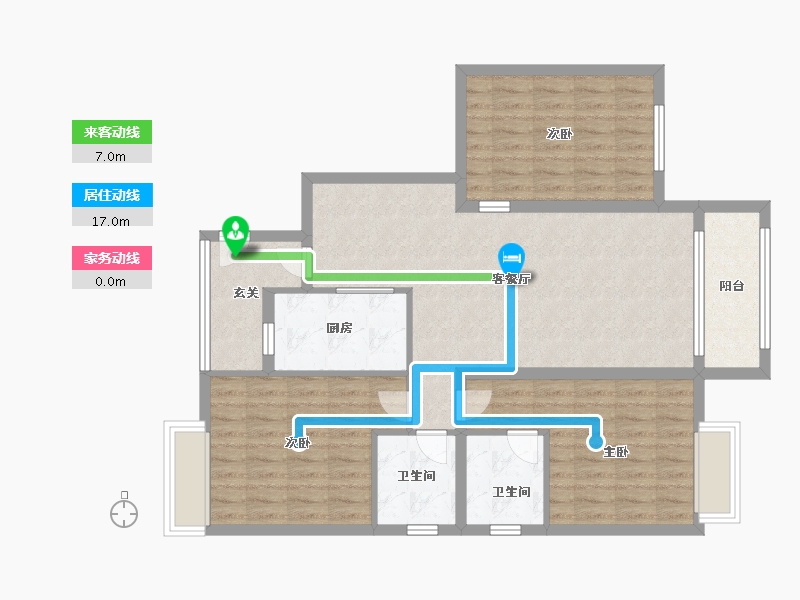 江苏省-淮安市-鼎泰沁园-100.00-户型库-动静线