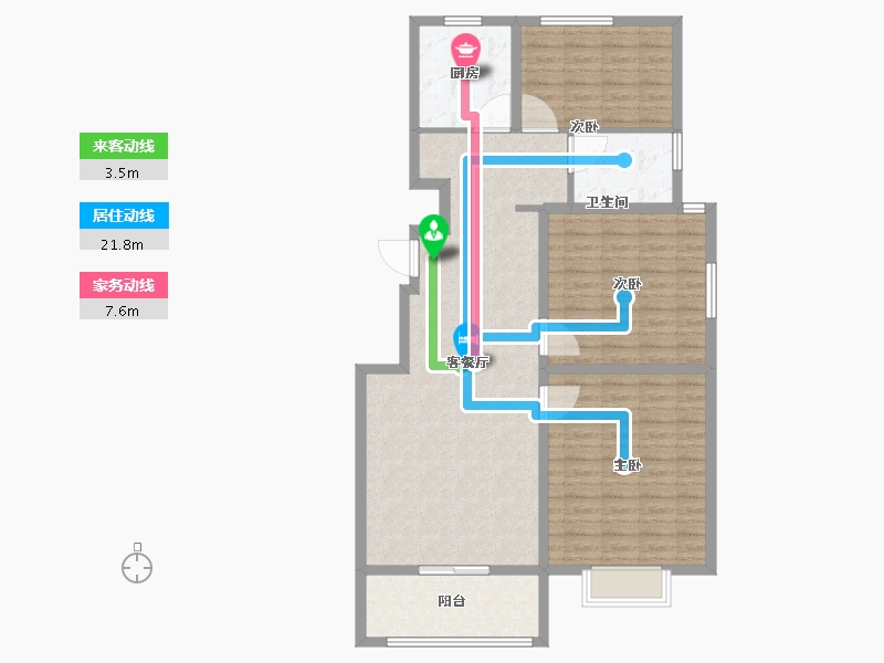 山东省-枣庄市-富翔百合苑-109.01-户型库-动静线