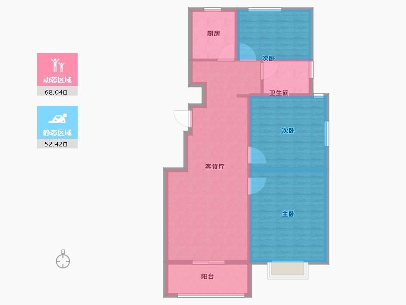 山东省-枣庄市-富翔百合苑-109.01-户型库-动静分区