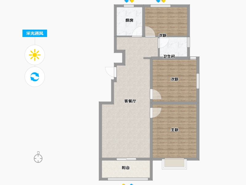 山东省-枣庄市-富翔百合苑-109.01-户型库-采光通风