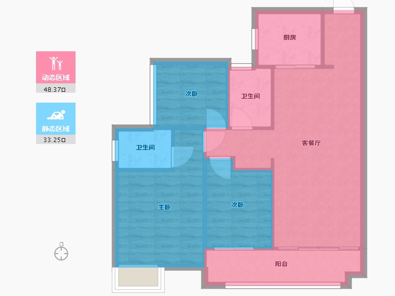 广东省-广州市-中海花湾壹号-74.16-户型库-动静分区