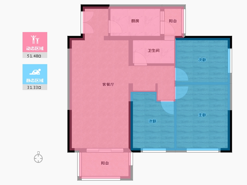 湖南省-长沙市-中煤和悦府-73.97-户型库-动静分区