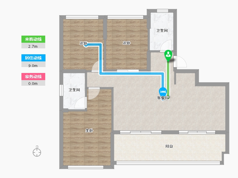 海南省-三亚市-北京城建海云府B2-91.11-户型库-动静线