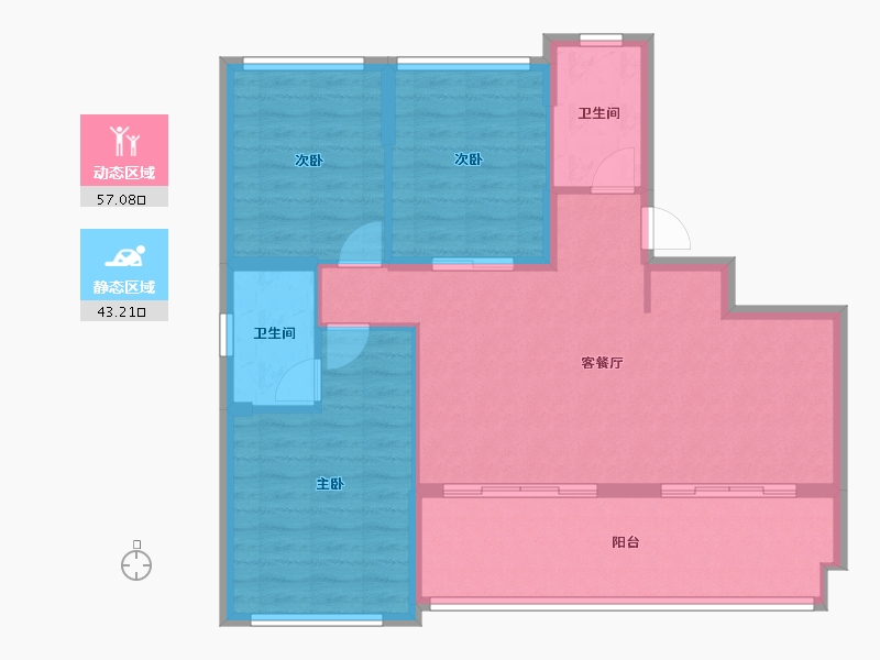 海南省-三亚市-北京城建海云府B2-91.11-户型库-动静分区