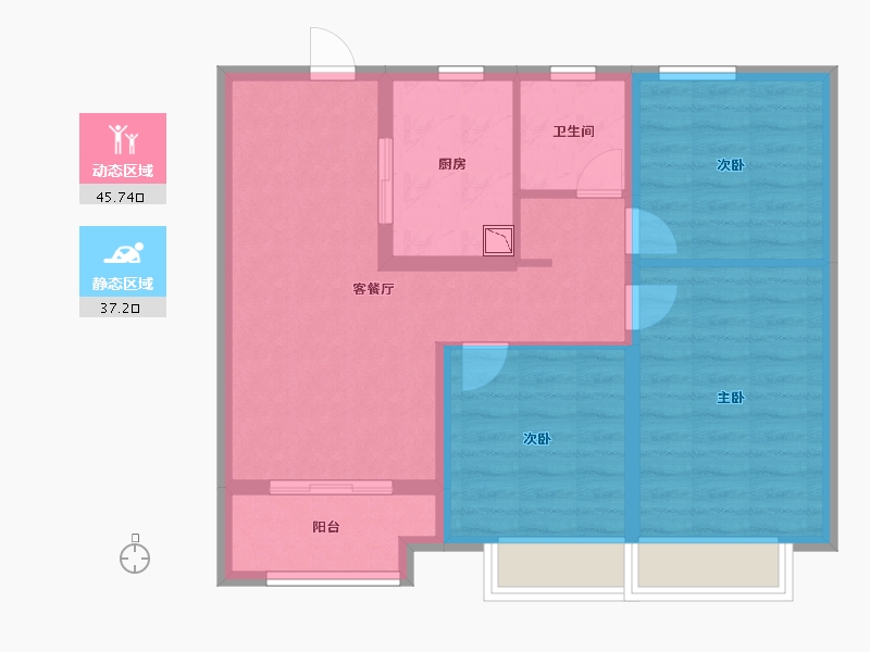 上海-上海市-新未来樾湖-73.73-户型库-动静分区