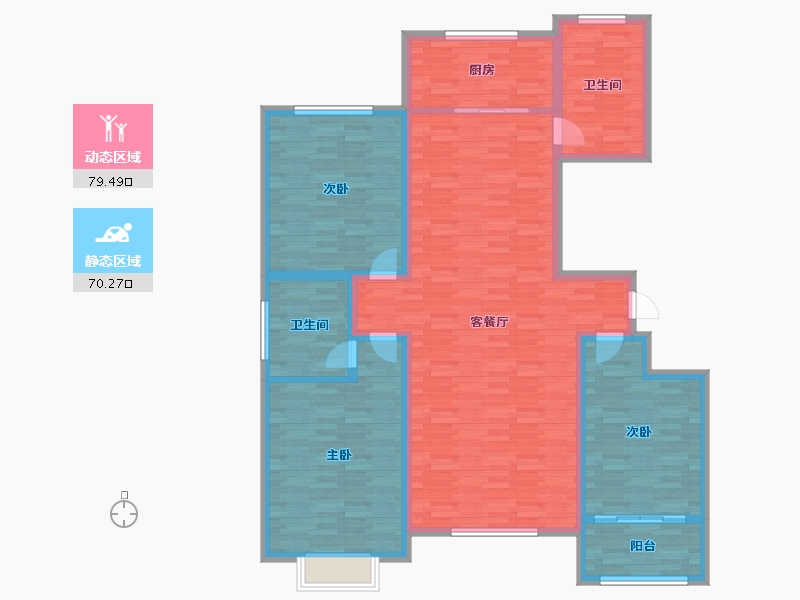 山东省-滨州市-乔新乐府-136.00-户型库-动静分区