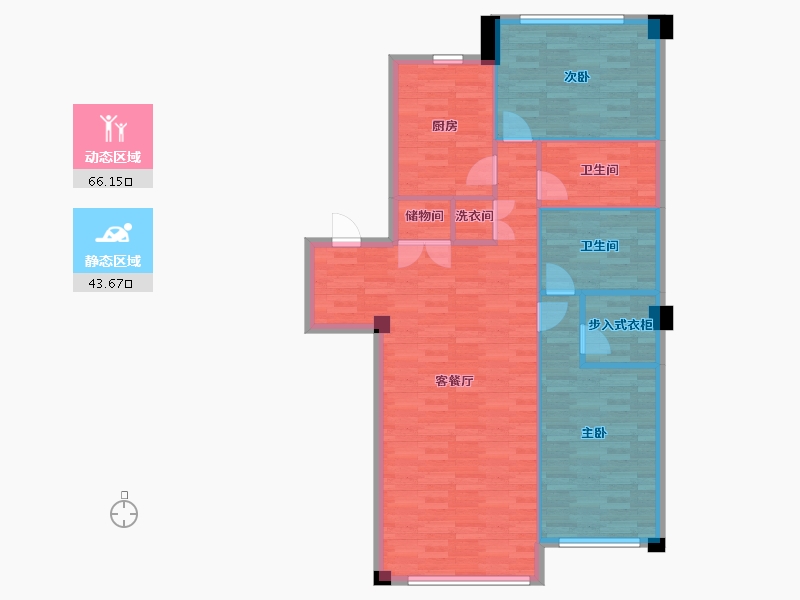 辽宁省-沈阳市-北陵-100.39-户型库-动静分区