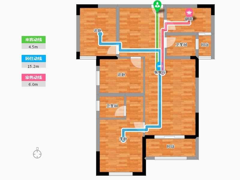 湖北省-随州市-都市兰亭-90.09-户型库-动静线