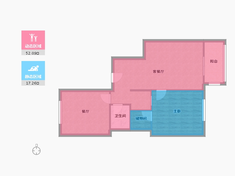 北京-北京市-紫金长安-62.82-户型库-动静分区