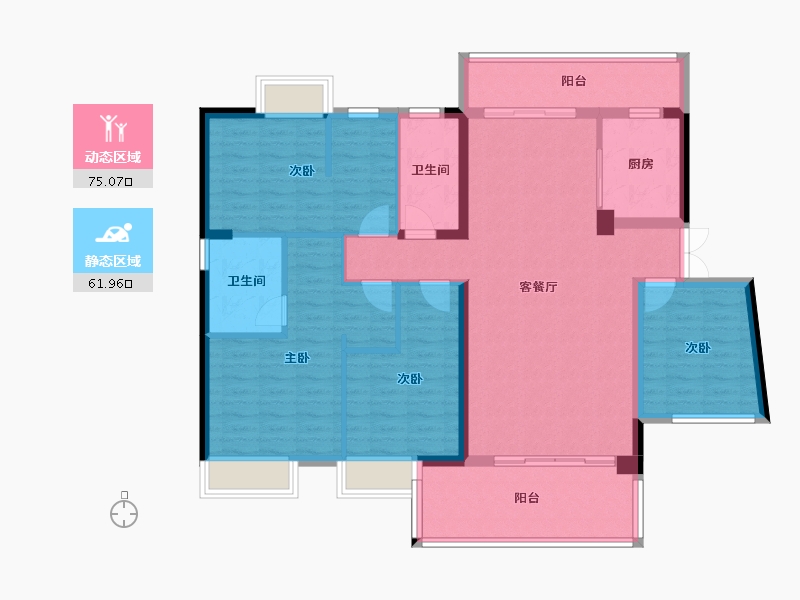 湖南省-永州市-香零公馆-123.27-户型库-动静分区