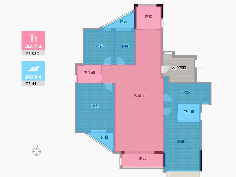 浙江省-温州市-乐清金海湾花苑-145.19-户型库-动静分区