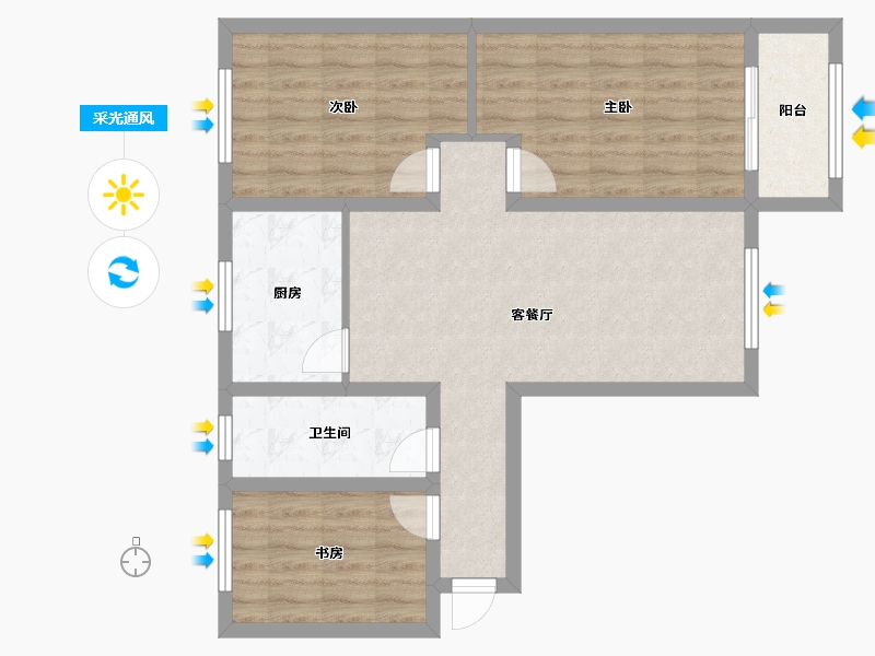 山东省-济南市-明泽小区-76.74-户型库-采光通风