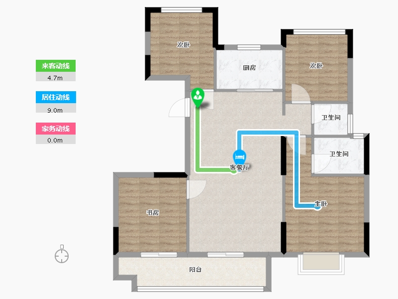 湖南省-邵阳市-中梁一号-108.00-户型库-动静线