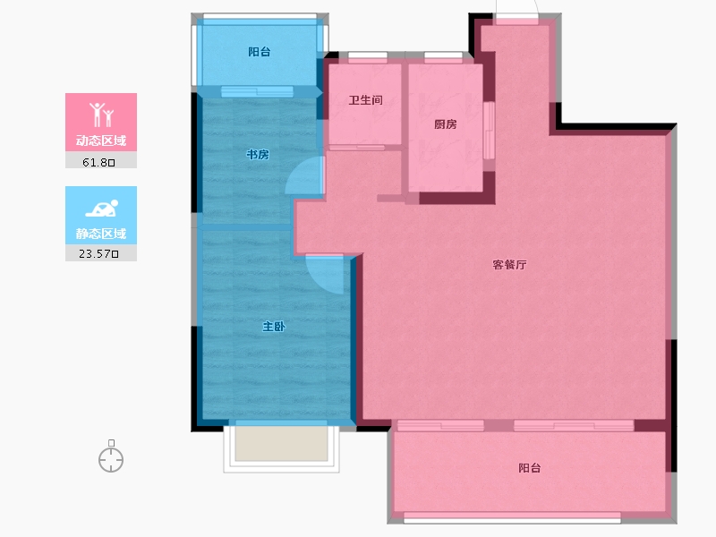 安徽省-合肥市-碧桂园新城·十里春风-77.15-户型库-动静分区