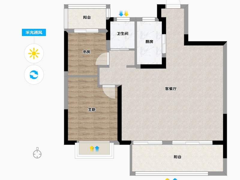 安徽省-合肥市-碧桂园新城·十里春风-77.15-户型库-采光通风