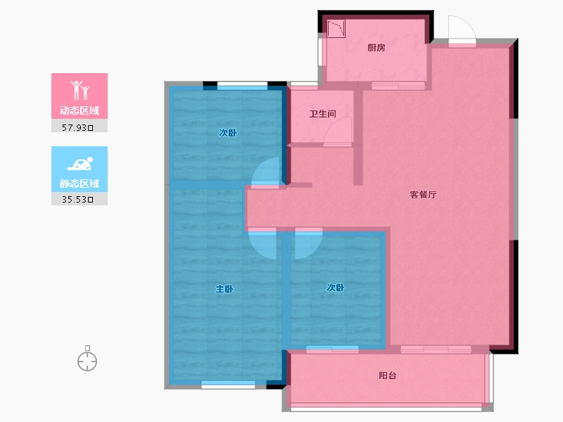 安徽省-蚌埠市-拓基鼎元里-83.04-户型库-动静分区