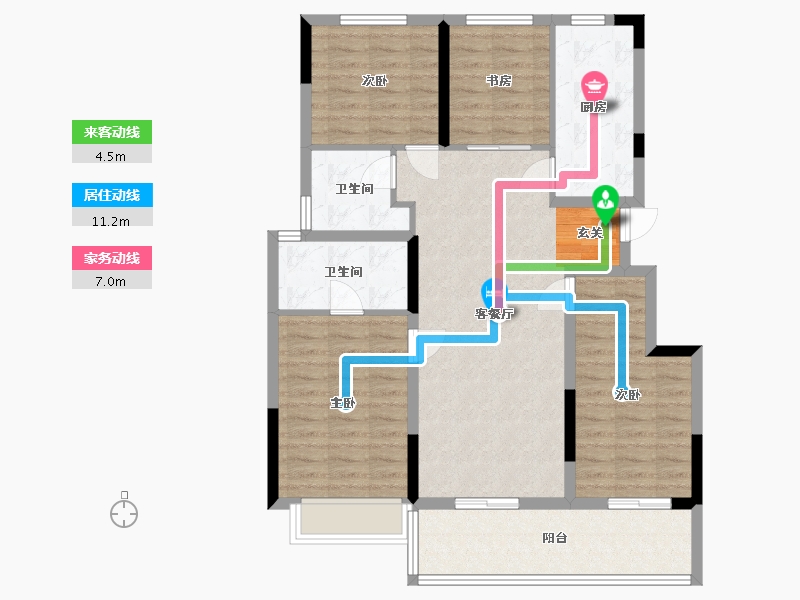 浙江省-宁波市-合能枫丹江宁-99.61-户型库-动静线