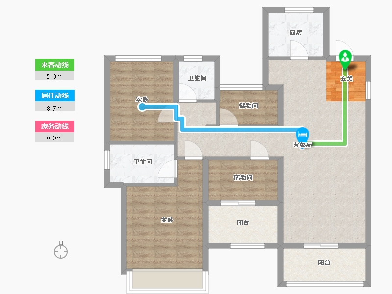 浙江省-宁波市-云山新语（云立方）-93.58-户型库-动静线