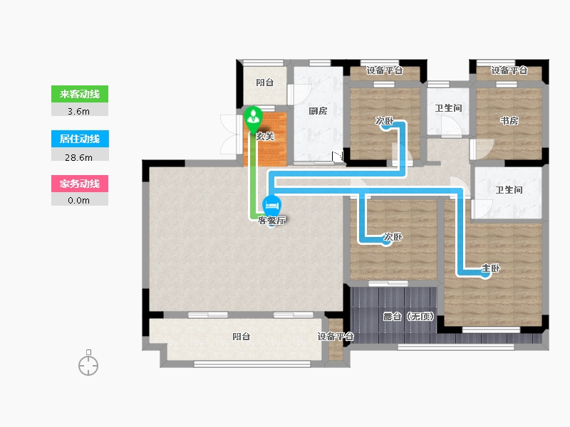 浙江省-宁波市-吾悦首府-128.11-户型库-动静线