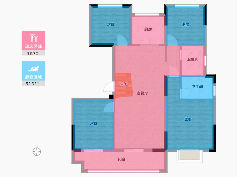 浙江省-宁波市-华鸿大发誉林府-97.02-户型库-动静分区