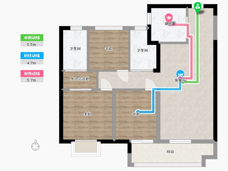 江西省-南昌市-绿地香颂-80.00-户型库-动静线